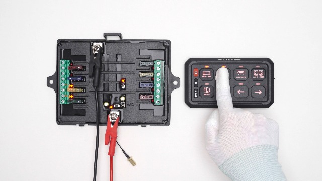 Image of MICTUNING P1S-AC RGB Wireless 8 Gang Switch Panel 433MHz 165FT Control