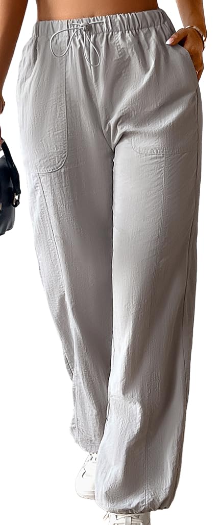 kiobrvhe Womens Casual Flowy High Waisted Loose Fit Lounge Pant Multi-Color Lightweight Wide Comfy Leg Pants with Pocket