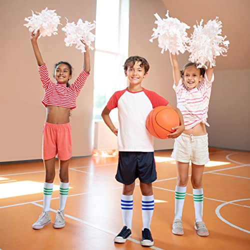 6 Pairs Knee Tube Socks Roller Skate Socks Athletic High Socks For Girls Youth Kids (White, 7-12 Year) #TOP4