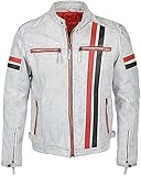 ★ | Giacca bianca Cafe Racer | cuciture premium