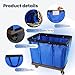 Metrixpio Industrial Laundry Cart Blue Vinyl Nylon 8 Bushel Truck,Dirty Clothes Hamper for Home & Hotel