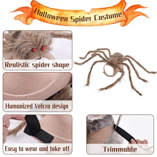 Spinnen-Kostüme für Hunde, Halloween-Kostüme für Hunde, Spinne – Haustier-Outfits, Riesen-Simulation, mit Fell, Kostüm-Zubehör