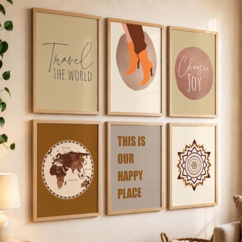 Image of kotart Travel wall art for home decor, living room, bed room | Poster with frames wall hanging paintings | Travel digital wall art (13x17 inch, J) Pack of 6
