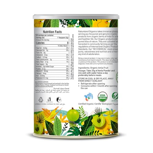 Image of Natureland Organics Amla Powder 100gm - Organic Healthy Powder (Pack of 3)