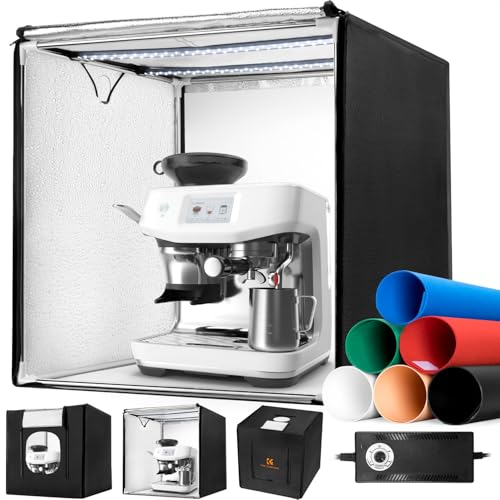 K&F CONCEPT 60x60 cm Set de Estudio fotográfico Plegable, Mini Caja de luz Regulable de 5600K Set de iluminación de Carpa fotográfica con Fondo de PVC de 6 Colores para fotografía de Joyas