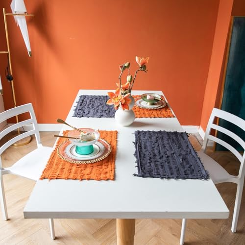 Sous assiettes de table en coton lin pour protéger des rayures