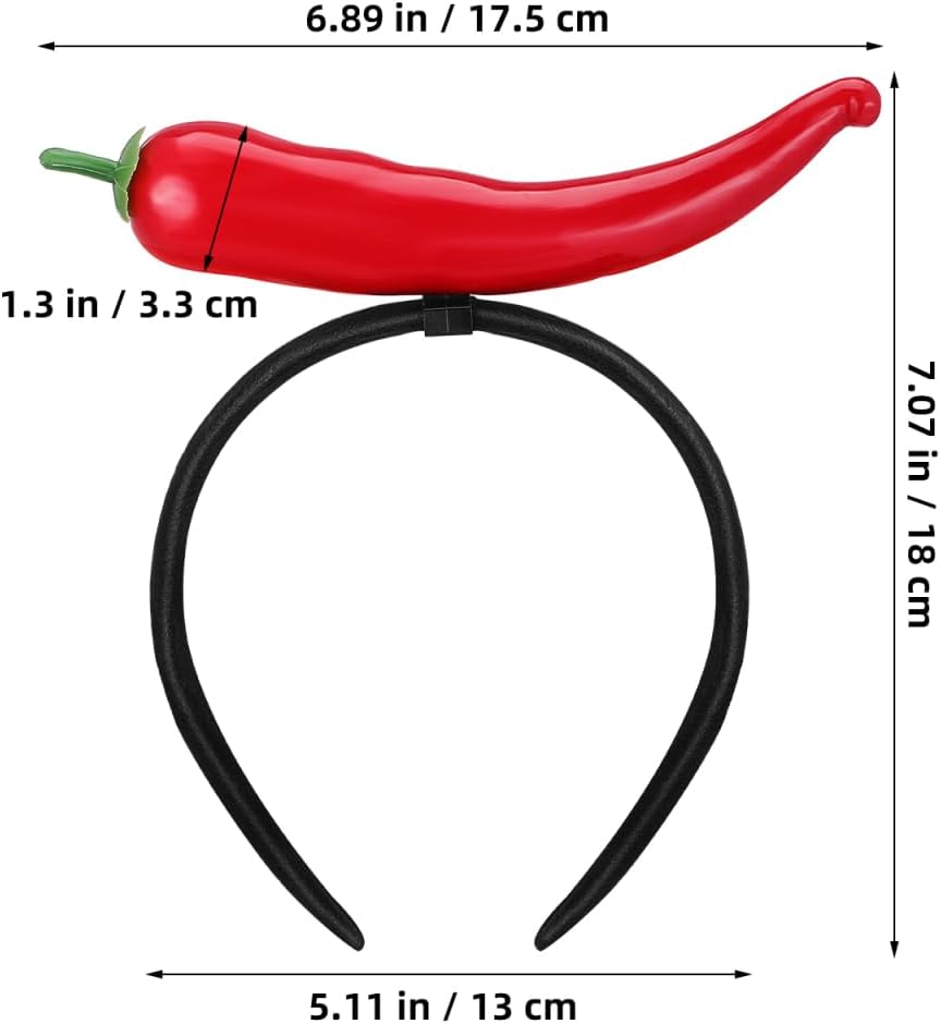 Chili Pepper Headband 2Pcs Funny Vegetable Hairband for Halloween Party Festival Dress-up Accessories - Image 5