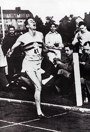 Roger Bannister Poster, Running, Breaking the 4 Minute Mile, Art Print