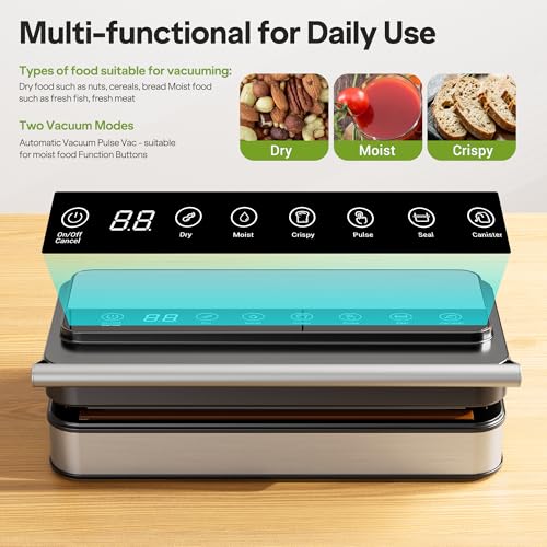 85Kpa Food Vacuum Sealer with Digital Timer, Built-in Cutter, and Storage Box - Image 3