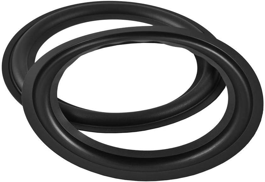 8" Speaker Foam Surround Repair Kit, 2Pcs 8inch Perforated Rubber Speaker Foam Surround Rings Replacement Parts for Speaker Repair or DIY (Black)