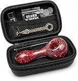 4.5' Red Gorgeous Tobacco Pipe Set, Collectible Smoking Pipe with Cleaner Tamper Tool Black Carrying Case, Complete Pipe Accessories Kit