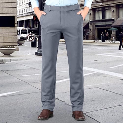 Mens Business Casual Work Pants Lightweight Straight Leg Trousers Plus Size Dress Pants for Men Office Suit Pants2