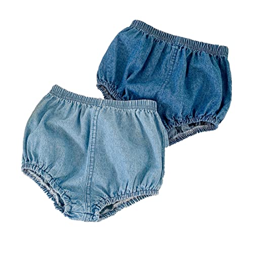 Colorful Childhood Toddler Denim Bloomers Shorts Baby Girls Boys Loose Harem Shorts 2Pcs Size 6-12Months #TOP1
