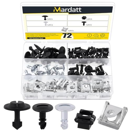 Image of 72Pcs Engine Protection Pan Hardware Kit Fender Liner Bumper Cover Splash Shield Guard Engine Under Cover Fixing Clips for Most Cars
