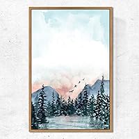 SIGNWIN Framed Canvas Wall Art Pine Tree Canvas Prints Home Artwork Decoration for Living Room,Bedroom - 16