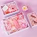 Airuisike Gift Boxes With Lids For Presents, Set Of 3 Pink Gift Wrap Boxes With Ribbon, Assorted Boxes For Presents, Sturdy & Pre-Wrapped Gift Box
