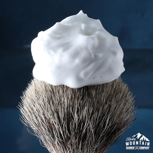 Image of Shaving Soap Pucks for Men - 3 Pack - Traditional Wet Shave Glycerin-Based Shave Soap Bars - Made in USA For Use with Shaving Brush and Bowl - Glacial Spring Scent by Rocky Mountain Barber Company