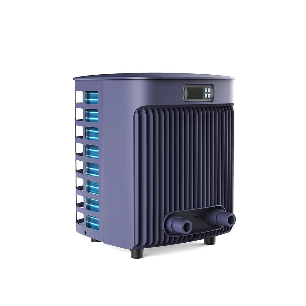 Zealux MiniQ Pompa di Calore Plug & Play per Piscine,Spa e Piscine Fuori Terra Fino a 20 m³,capacità di Riscaldamento 2.5~5.5Kw, Connessione dell’Acqua Ø 32/38 mm,Sensore di Flusso (Mini Q25)