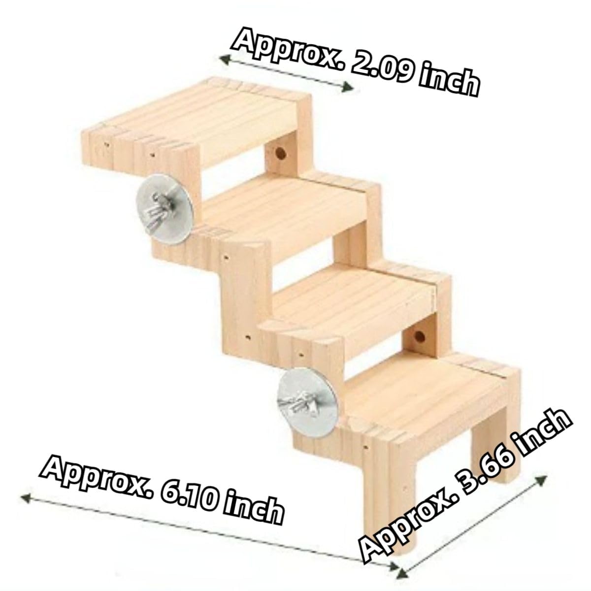 Bird Ladder Bridge, Wooden Parrot Hamster Climbing Ladder Toys, Multi-Function Bird Resting Platform for Parrot Hamster Rat Parakeet Cockatiel Conure (4 Steps)