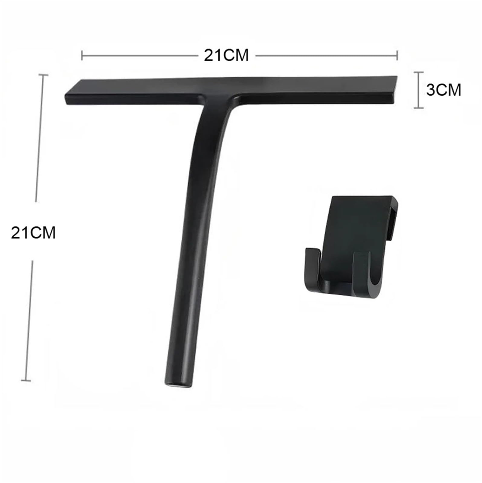Limpiacristales Ducha Escobilla de Goma for Ducha baño, limpiaparabrisas Vidrio, Espejo Ventana, raspador Silicona con Soporte, Herramienta Limpieza(Black)