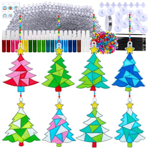Winlyn 24 Sets Christmas Tree Suncatchers Ornaments Decorations DIY...