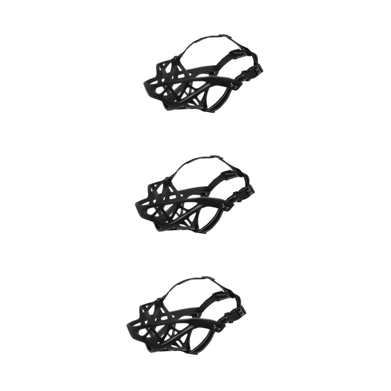 ABOOFAN 3pièces Muselière Ajustable pour Chien Bouche Anti-aboiements Et Morsures Confortable Et Respirante pour Petits Et Moyens Chiens
