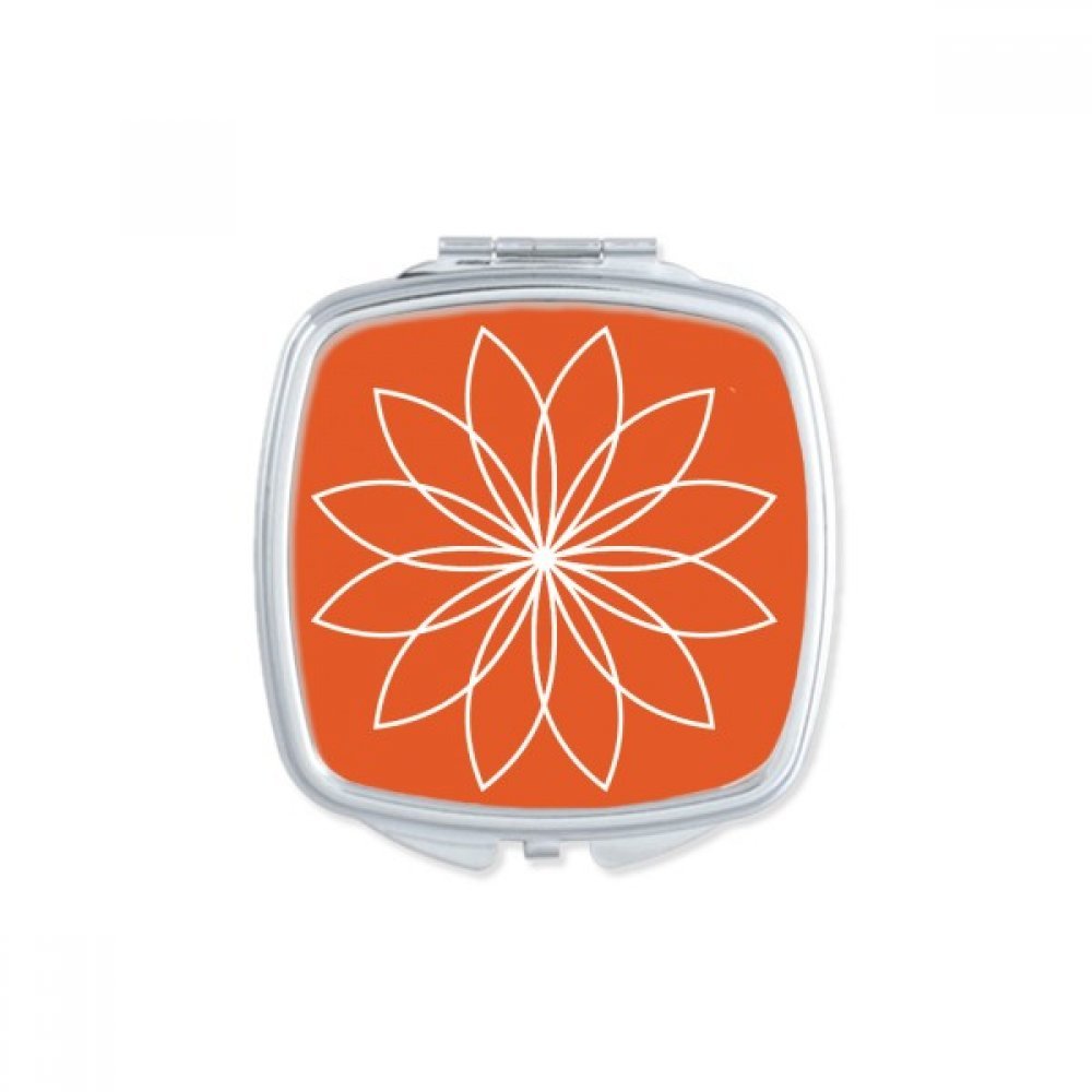 Miroir compact motif plante de lin pour retouche maquillage sac