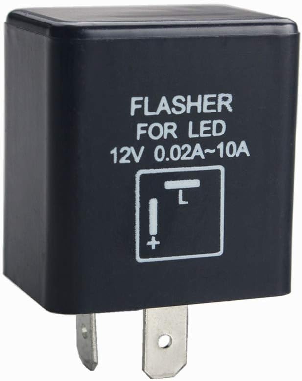 Dewhel 12V 0.02A-10A 2-Pin CF-12 Electronic LED Flasher Relay Fix For Turn Signal Light Fast Hyper Flash