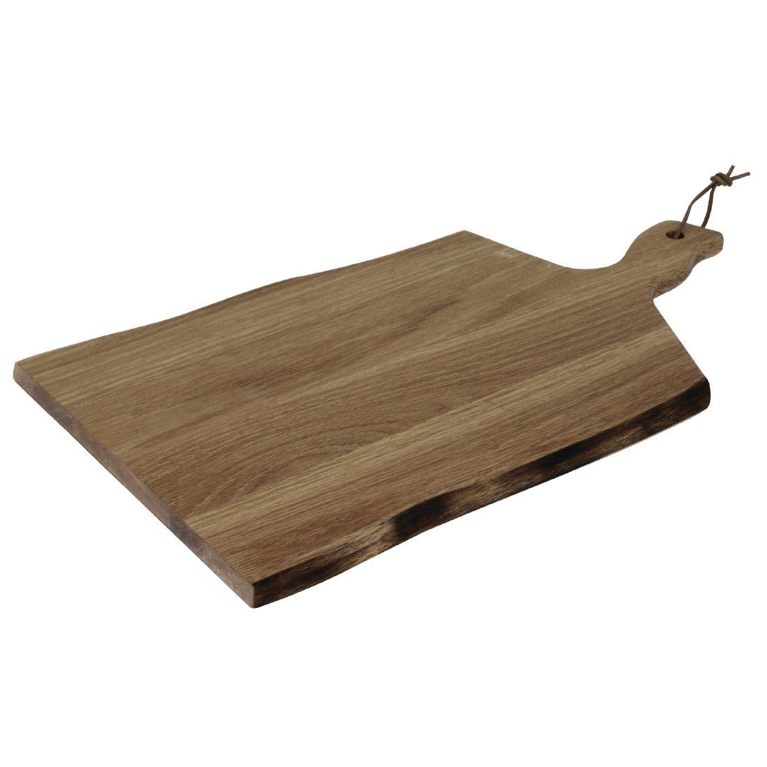 Olympia Plancheà découper en bois d'acacia avec poignée ondulée 15 x 355 x 250 mm
