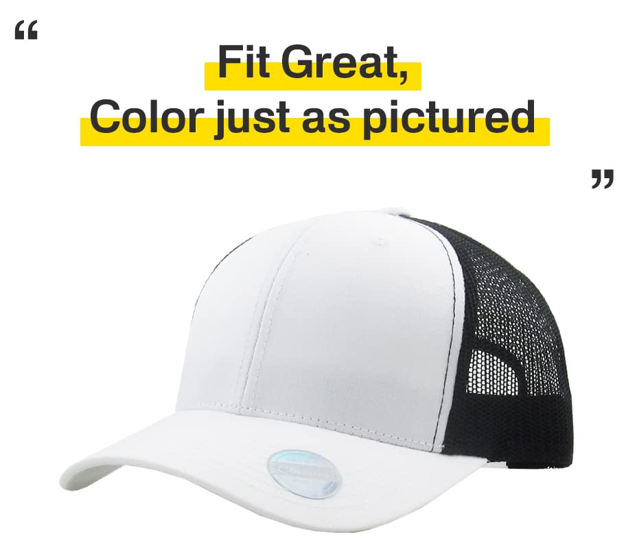 Image of Classic 6 Panel Cotton Twill Mesh Trucker Cap Hat Adjustable Snapback Hat