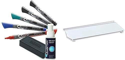 Quartet Kit de accesorios de rotuladores de borrado en seco, 5 rotuladores de borrado en seco EnduraGlide, una goma de borrar, spray de limpieza y