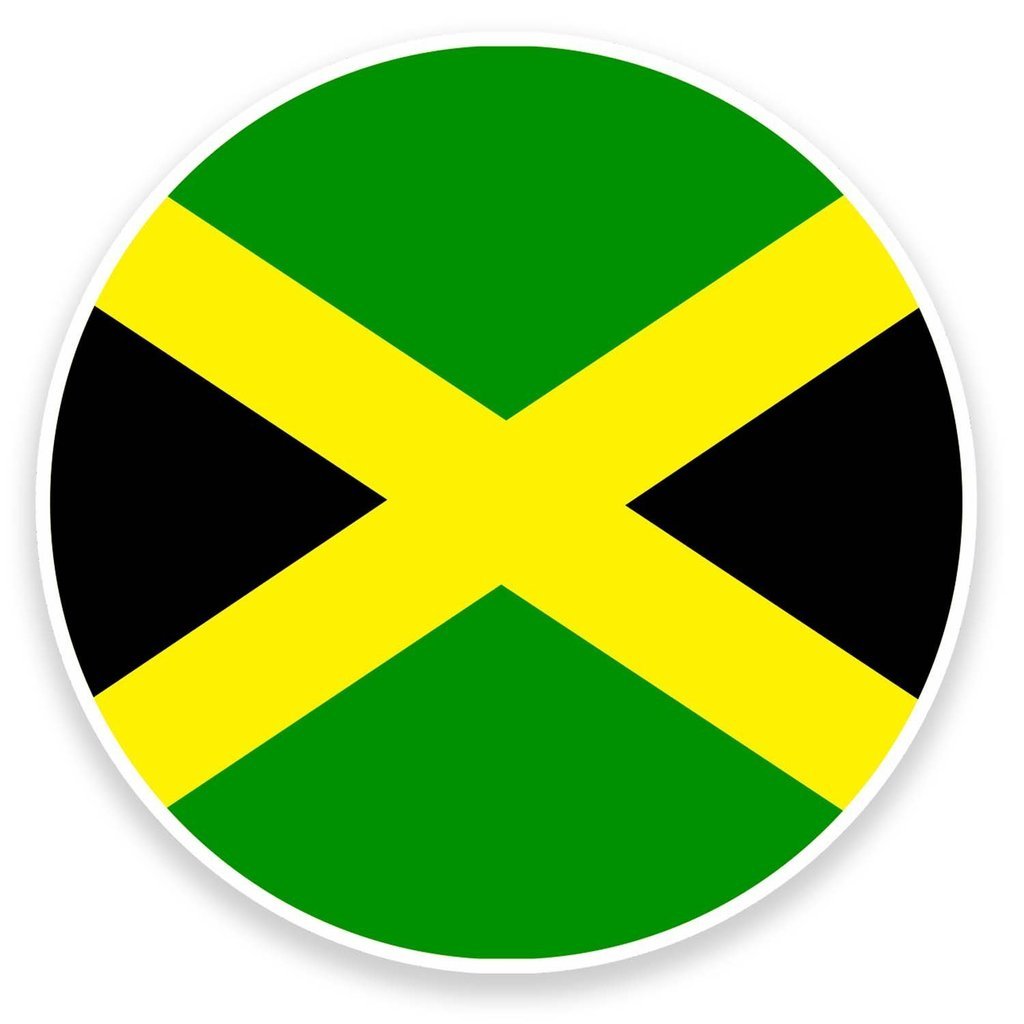 Destinationvinyl Multi 2 X 10Cm/100Mm Jamaica Flag Window Cling Sticker Car Van Campervan Glass #9075