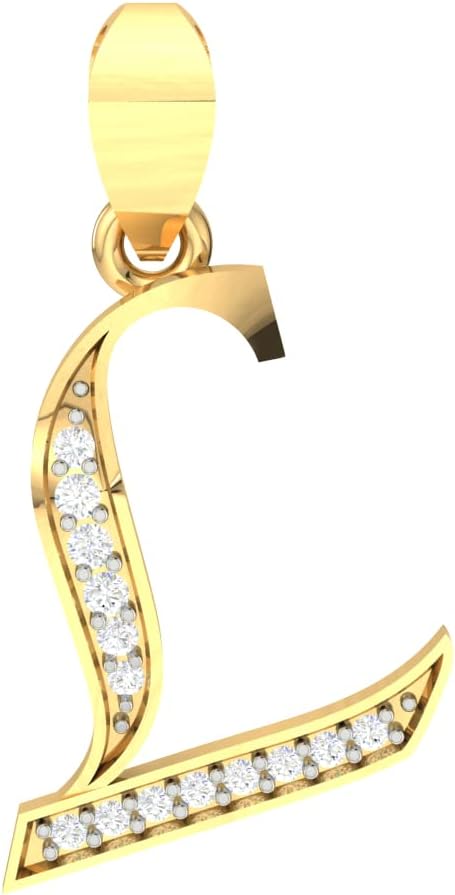 SPARKLEJewels Diamond Pendant L Letter for Ladies/Women's, 14 Karat Hallmarked Gold Pendant IGI Certified Diamond, BIS Hallmarked Gold