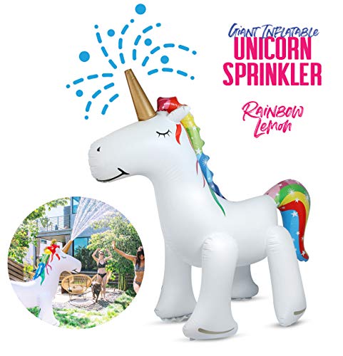 Rainbow Lemon Giant Inflatable Unicorn Sprinkler