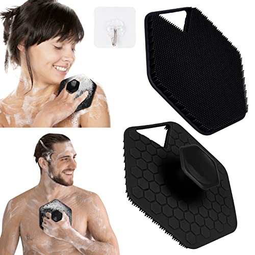 URAQT Cepillo Corporal Silicona, Cepillo Exfoliante Corporal para Limpieza Profunda y Masaje Intensivo, Cepillo Facial SúPer Suave, Cepillo Ducha de FáCil de Sujetar y Colgar, HigiéNico y Duradero