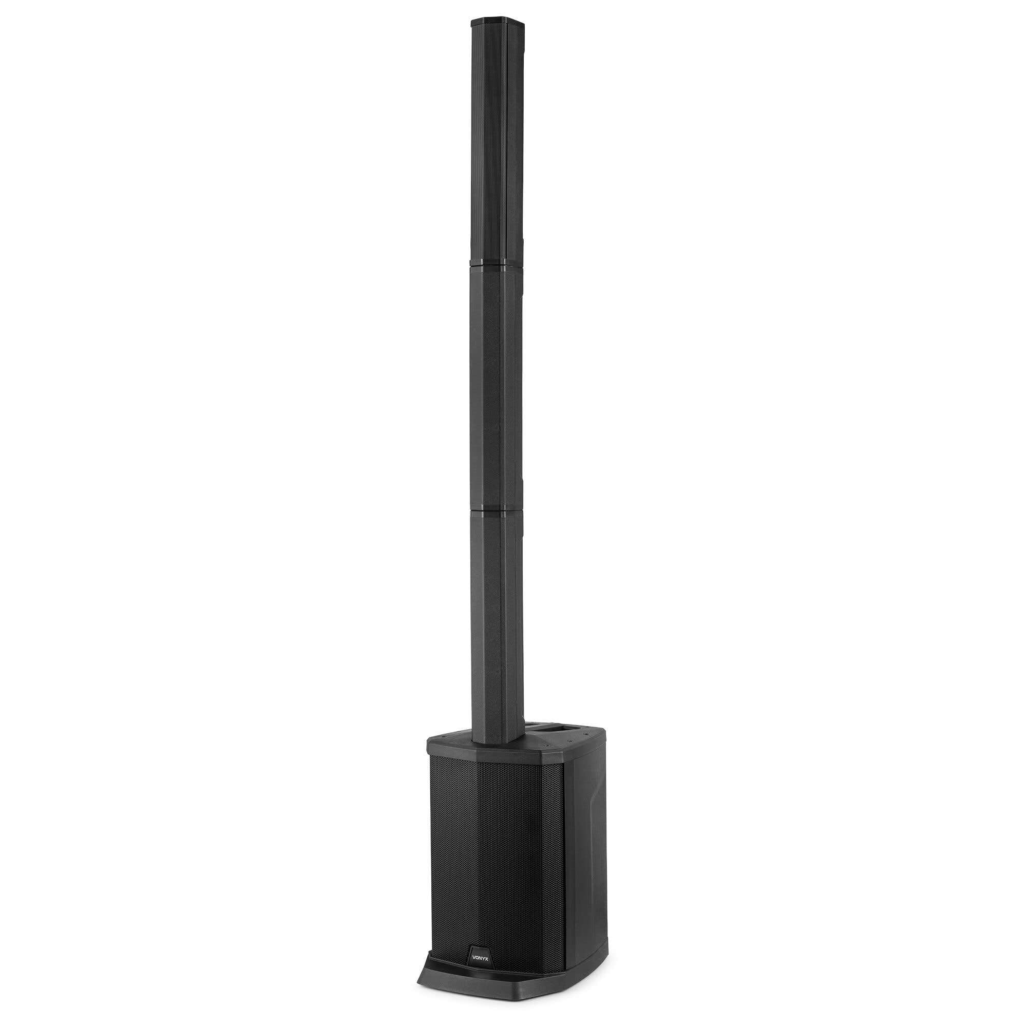 Vonyx VX808B - Akku Lautsprecher, PA Anlage Aktiv - 2er Set, 10h Akku, 640 Watt Line Array Säulenlautsprecher, 8 Zoll Subwoofer Aktiv, Stereo Pairing, Bluetooth 5.0, DJ Anlage Komplett Set, PA Speaker