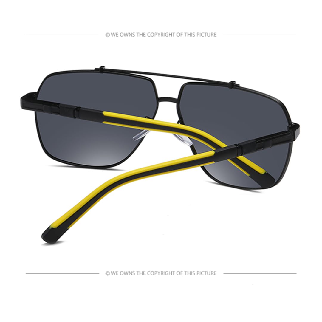 Gafas de sol polarizadas Uv400 para hombre y mujer, montura grande de metal, gafas de pesca, para conducción