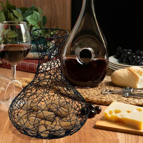 Cage de rangement pour bouchons de vin en métal robuste au design épuré