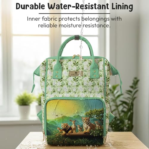Image of StarAndDaisy Baby Bag for Mother Travel /Diaper Bag with Insulated Baby Bottle Pocket /Diaper Bag for Mothers for Travel with Multi Compartments, Waterproof Diaper Bags for Mom -Green