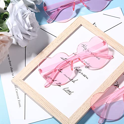 Flutesan 42 Pairs Heart Shaped Sunglasses Bulk for Women Cute Y2k Trendy Rimless Transparent Heart Glasses for Party Favor4