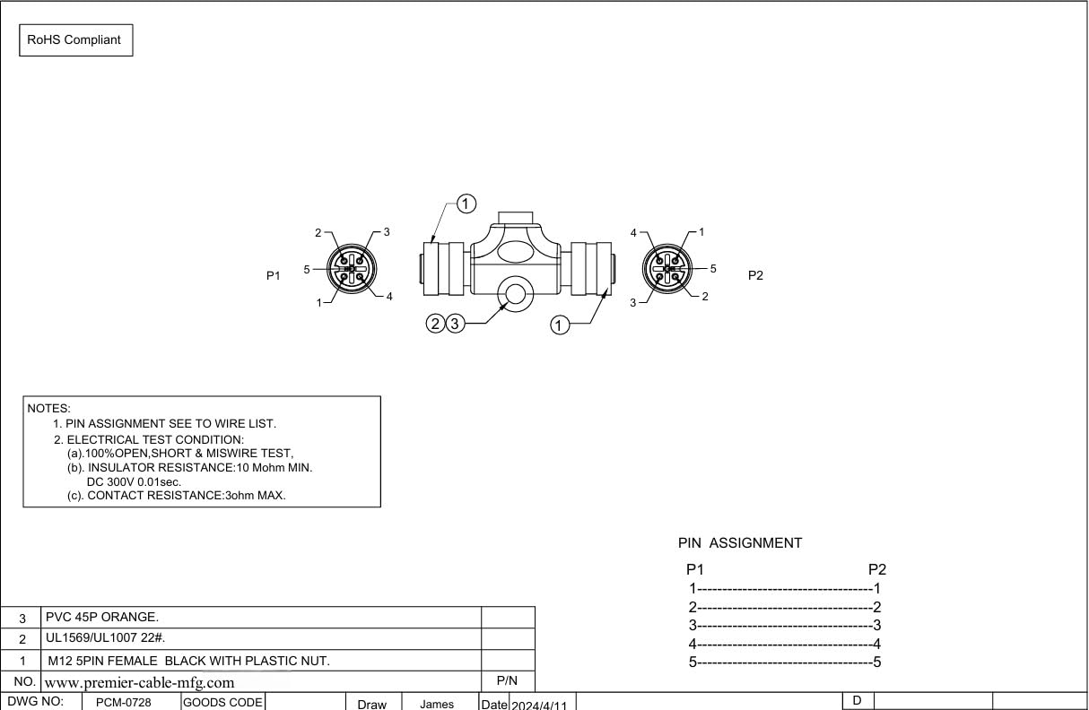 NMEA 2000 N2k T Connettore M12 Micro-Change Gender Changer IP67 M12 5Pin Codice A Femmina a Femmina Accoppiatore Marine Boat Drop T Splitter per CANBus CANOpen Devicenet