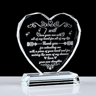 Mother of The Groom Gifts from Bride Glass Plaque Keepsake Thank You Wedding Day, Gift for Mother in Law from Daughter in Law, Etched Sign for Home Ornament