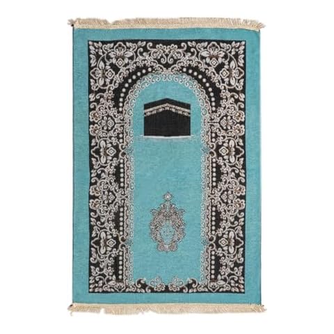 BATTLEHYMN Muslim Prayer Rug with Tassels,Portable Islam Praying Mat for Travel,Soft Delicate Pattern Turkish Prayer Mat Cover