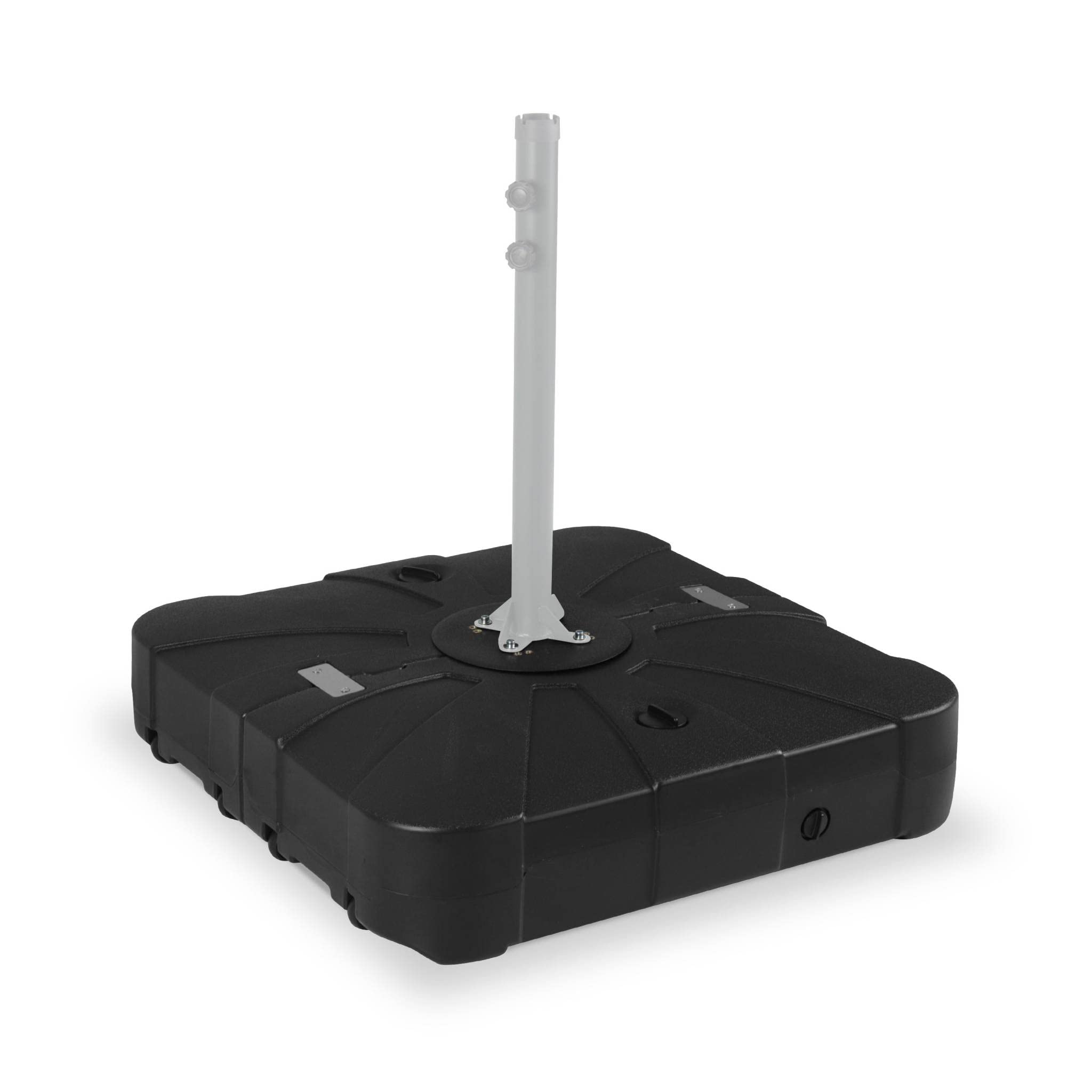 Alice's Garden - Pied pour Parasol déporté remplissable 100L en Plastique Noir avec roulettes - Base à Lester