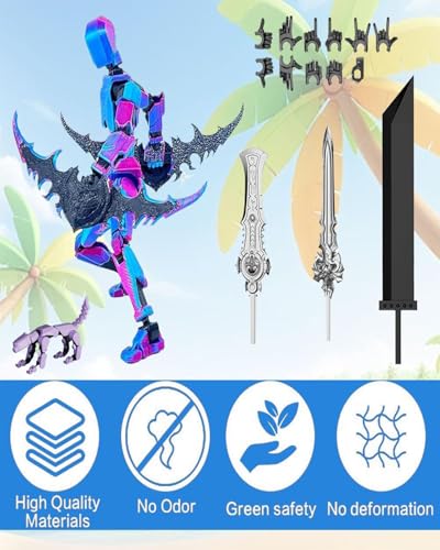 Image of Dummy 13, T13 Action Figure, Action Figure,3D Printed T13 Multi-Jointed Movable, Dummy Hand Painted Figure, Desktop Decorations Game Gifts, (Laser Purple)