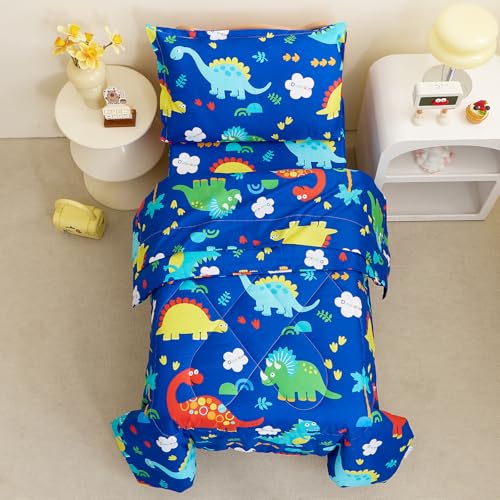 Image of Caressma Navy Toddler Bedding Set, Bed in A Bag Toddler Comforter Set