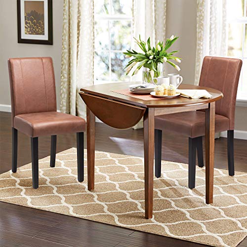 Victone Pu Leather Dining Chairs Modern Home Kitchen Side Chair Solid Wood Legs Living Room Chairs Set Of 4 (Brown) #TOP1