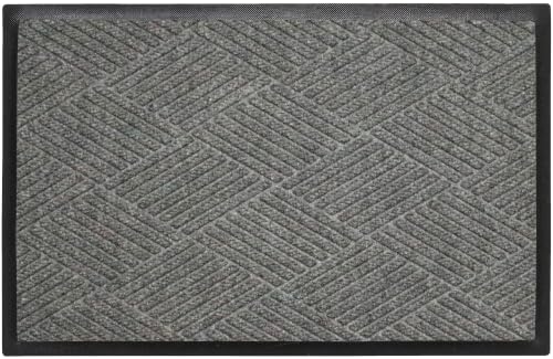 Image of WaterHog Max Diamonds Front Door Mat Indoor Outdoor Entrance, All-Weather Heavy Duty Commercial Doormat with Non-Slip Rubber Backing, Dirt & Moisture Trapper, Low Profile, Made in USA 24 inchx35 inch Grey Ash