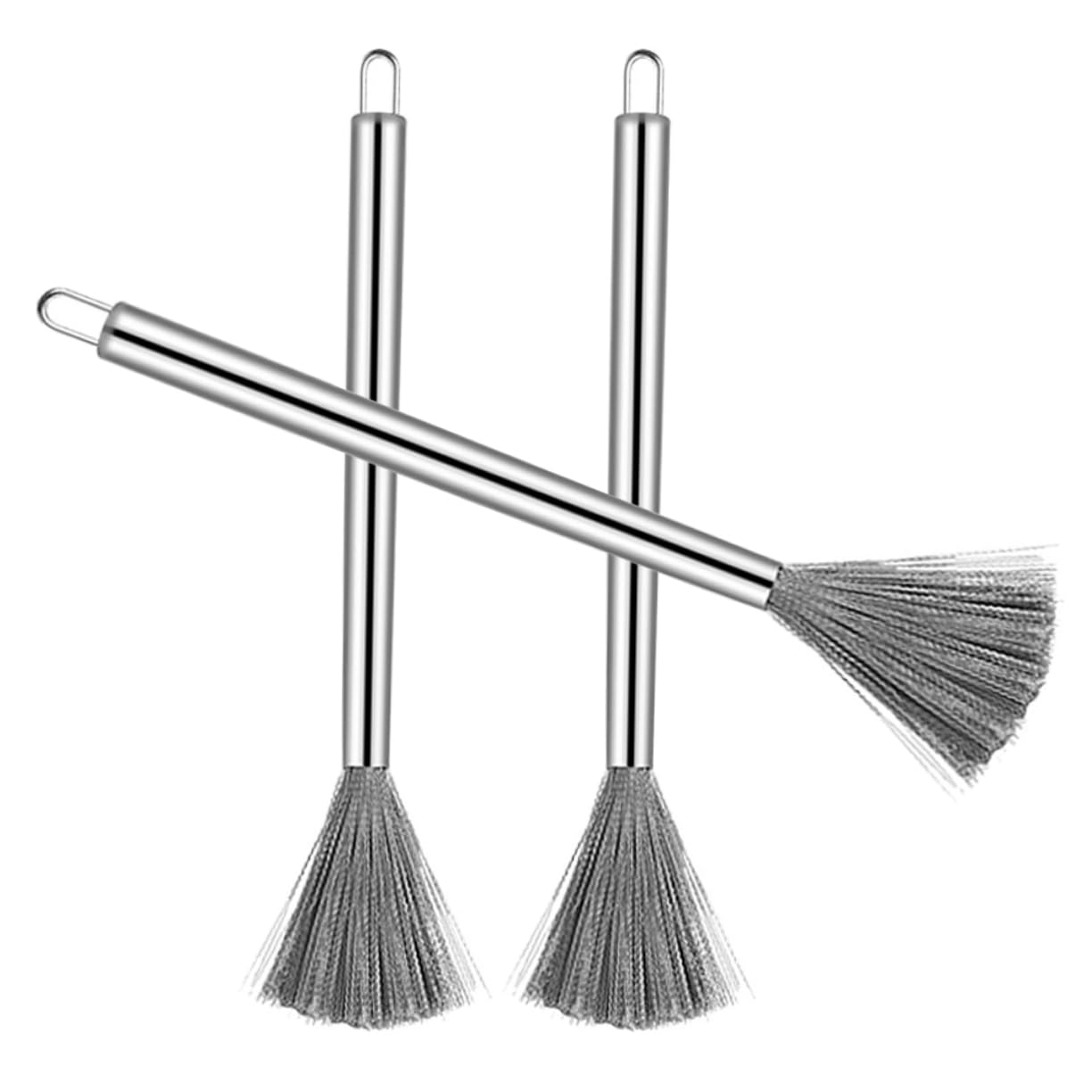 Abaodam Cepillo De Limpieza De Platos Inoxidable con Mango para Utensilios De Cocina Cepillo Multi Función para Olla Y Sartenes Herramienta De Limpieza De Alta 3 Piezas X 4