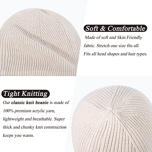 Ntlwkr Beanie Scarf Gloves Set For Women, Knit Winter Set, Slouchy Cuffed Skull Cap Touchscreen Glove Warm Infinity Scarves Apricot #TOP4